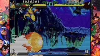 MARVEL Super Heroes Vs Street Fighter Cyber Akuma Boss Battle with Very Hard