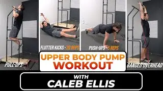 Fit! Home Gym: 20 Min Upper Body Workout with Caleb Ellis | Pull-Ups, Pushups, Banded Overhead