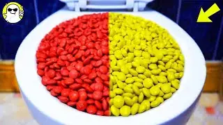 Will it Flush? Lots Of Red and Yellow M&Ms