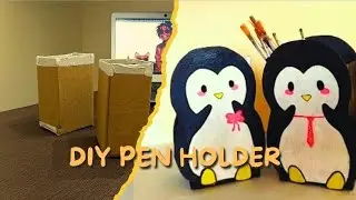 🐧✨ DIY Cute Penguin Pen Holder | Easy Craft Idea for Desk Organization ✨🐧