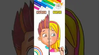 Draw PAW Patrol Simple | Draw Ryder and Katie Sad 🌈👦🏻👧🏼 #pawpatrol #short #forkids #kids #sad