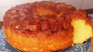 Bolo de Abacaxi Caramelizado🍍Fofinho e f&aacute;cil de fazer