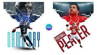 Создайте потрясающий постер NFL в Canva &mdash; с нуля! 🏈🔥