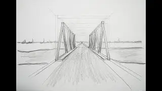 Architectural How To Draw A Bridge in 1 Point Perspective