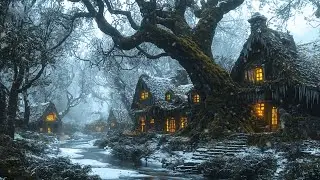 Hidden Village in the Frozen Forest | Celtic Medieval Winter Ambience for Calm Sleep & Deep Studying