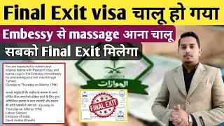 Final Exit Visa चालू होगया सबको exit मिलेगा | Embessy se  Massage aana चालू होगया🥰 #finalexit