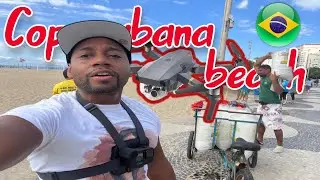 Brazil's Copacabana Beach ! Chest Cam + Drone - Best Views Morning Walk! [4K]