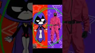 Teen Titans GO Raven mixing with Squid Game transforms #teentitansgo #squidgame #colorswap #shorts