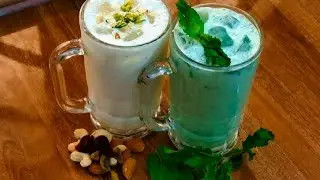 Summer Special Mint & Badam Lassi Recipe | Mint Lassi & Badam Lassi | How to make Mint Badam Lassi