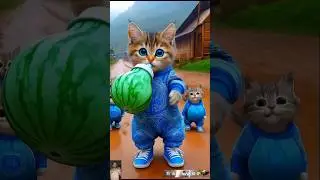 🥰 Beautiful Blue designing Dress Cute Cat😍Drinking🥛Sliding Cute kitten 341 #cat #dudidudidam #shorts