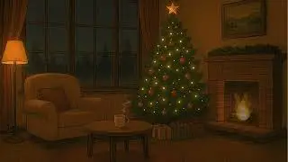 Cozy Living Room Christmas Tree Ambience | Warm Lights & Soft Jazz ✨