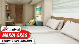 Carnival Mardi Gras | Cloud 9 Spa Balcony Stateroom Full Walkthrough Tour & Review 4K