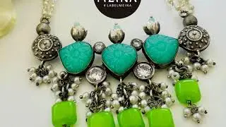 Silver replica premium jewellery Edition| Carving stone necklaces| lightweight necklace| original