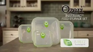 Ozeri INSTAVAC Green Earth Food Storage Container Set, with Vacuum Seal and Locking Lids