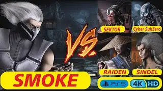 MORTAL KOMBAT GAME ⚔️SMOKE ATTACK// SEKTOR,RAIDEN,SINDEL,CYBER SUBZERO🔥🔥🔥