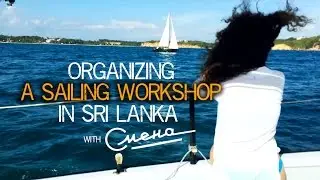 Flo & Mary organizing a sailing workshop + minibee regatta in Sri lanka