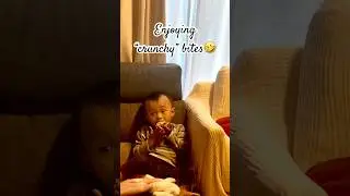 Enjoying&rdquo;crunchy bites🤣  #littleboy   #eatingtrip    #enjoyingfood   #eatingsounds