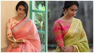 Linen Saree Blouse Designs 2022 || Designer Blouses for Linen Saree ||Best Linen Saree Styling26
