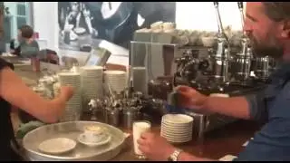 M cafe coffee roasters sample expresso making