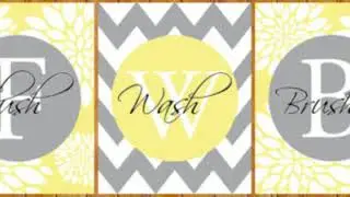 ★ TOP 40+ ★ Yellow And Gray Chevron Bathroom Ideas