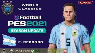 F. REDONDO face+stats (World Classics) How to create in PES 2021