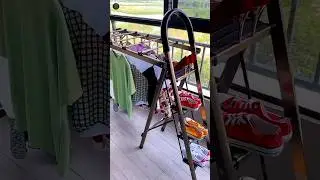 2 in 1 Ladder Clothline 😍 Clothes Drying Rack #shorts #gadgets