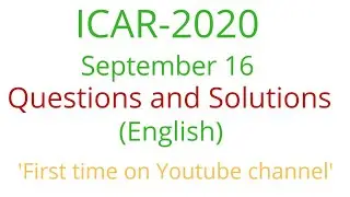 ICAR 2020, Sept 16 Questions With solutions/ English /All India Agriculture Entrance examination