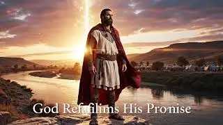 Firefly Prompt   Cinematic biblical scene at sunrise by the Jordan River  Joshua stands confidently