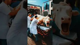 Pregnant cow rescued by doctors from city road  #humanity #rescueanimals #cow #veternery #animals