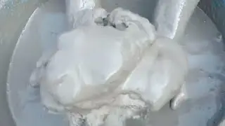 ASMR Relaxing silky smooth Big chunks paste play dusty dipping crumble in 🌊🥶