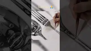 Unique Spoon & Fork Drawing #unique #spoon #fork #drawing #art #shorts #youtube #viral #trending
