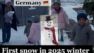 First snow ❄️ ⛄️ fall in 2025 in Hamburg  Germany 🇩🇪 #youtubelongvideos #longviralvideo #snowfall 