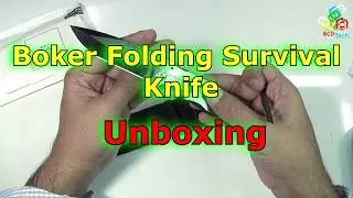 Boker Folding Survival Knife,Pocket knife 56HRC 440 unboxing