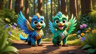 Three Baby Griffins Flap Their Wings | Mythical Counting Kids | Fantasy Rhymes & Learning Adventure