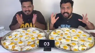 50 poach eggs eating challenge 50 sunny side up egg eating competition 🔥🔥