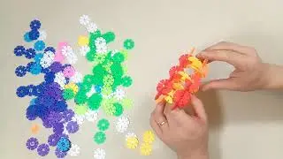 Puzzle Experiment Game with Number 4 using Snowflake Building Blocks for Kids