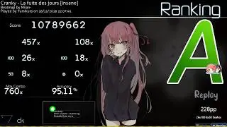 osu! | Yumikuta | Cranky - La fuite des jours [Insane] +HD,DT 95.11% FC 227pp #1