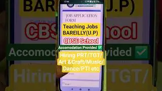Apply Today‼️Teaching Jobs in Bareilly(U.P) #jobsearch #teacher #schooljobs