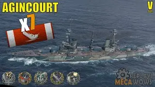 Battleship Agincourt 7 Kills & 133k Damage | World of Warships Gameplay