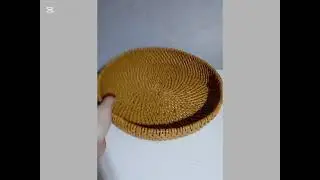 mustard-colored wicker tray