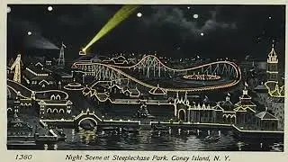 A Coney Island Postcard Picture Story , #TheBrooklynHallofFame#Lunapark,#dreamland,#steeplechase
