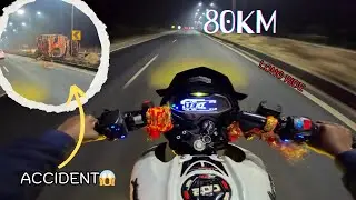 Night Ride 80km Long Ride🔥| Accident ho gaya 😱| Ns200 Ride❤️ #ns200motovlog #ns160