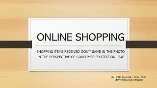 Consumer Protection Law No 8 1999, About Online Shopping