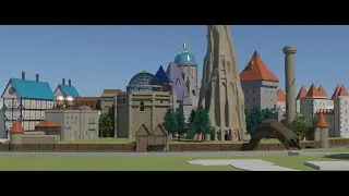 Ankh-Morpork, River Gate to the Unseen University. From Terry Pratchett's Discworld novels. V6.