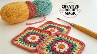 Amazing &bull;~☆ Classic Granny Square Coaster Set with Border Tutorial #crochet #grannysquare #coaster #