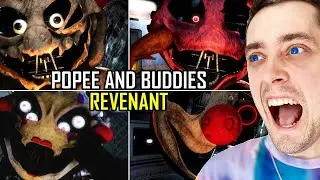 REACT TO Popee and Buddies: Revenant - All Jumpscares, Animatornics, Extras MY REACTION
