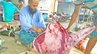 Incredible Modern Giant Beef Processing Technique. Amazing Workers Cutting Meat Skill | Goru Jobai.