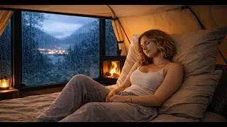 *No Ads* Rain and Fireplace Sounds for Sleeping Girl Rain and Thunder For Sleeping & Relaxing