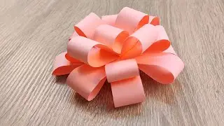 How to Make Paper Gift Bow | Easy Paper Bow - Step by Step | Красивый бант из бумаги для подарка!