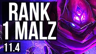MALZAHAR vs SYNDRA (MID) | Rank 1 Malz, 77% winrate, 3/2/9 | EUW Challenger | v11.4